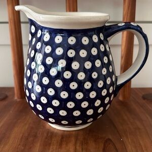 Vintage Polish Pottery Boleslawiec Pitcher Vase